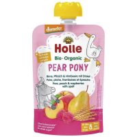 Holle Bio Organic Пюре Pear Pony из груши/персика/ малины и полбы (8мес +) 100г